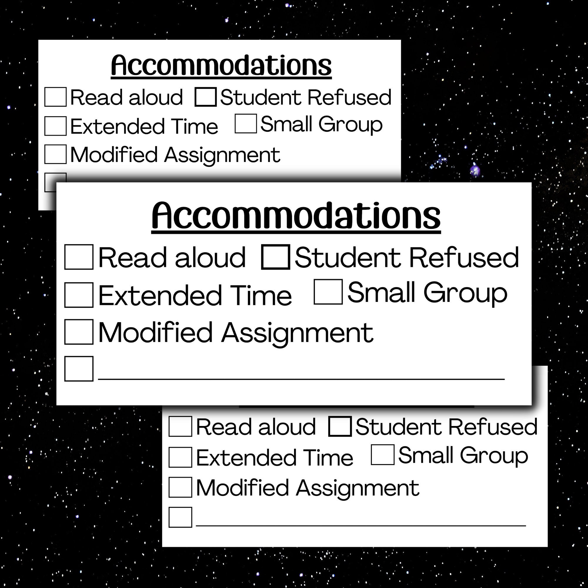 Custom SPED Testing Modifications & Accommodation Sticker Label - Etsy
