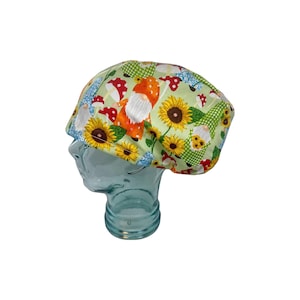 Fall Gnomes Scrub Cap: Adjustable Cotton Euro Style Surgical Cap