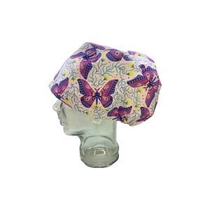 Modern Moth / Euro Style Scrub Cap  / Surgical / Anesthesia Cap / Adjustable Scrub Cap / Women Scrub Cap