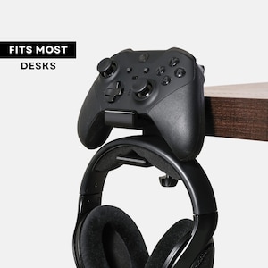 Controller Holder and Headphone Holder, Desk Mount Stand, Gaming Desk Organizer, Gift for Gamers and Audiophiles