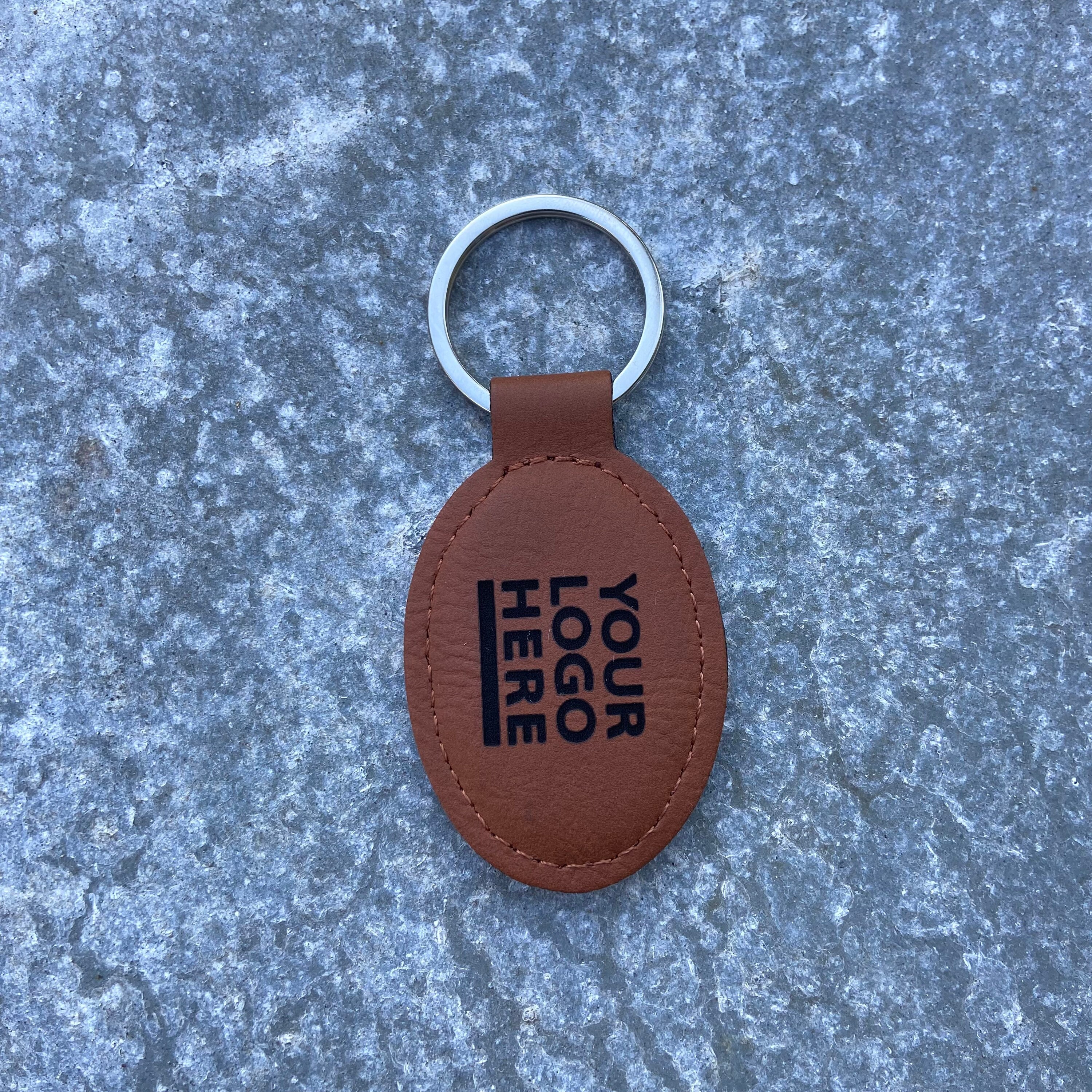 Custom Oval Leather Keychains Bulk Order Stocking Stuffer Holiday Gift  Personalized Gift Custom Logo Gift Shop Valentines Day 