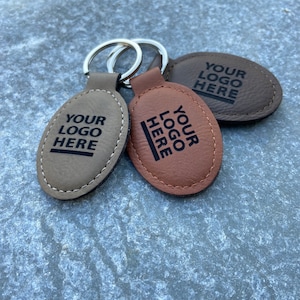 Custom oval Leather Keychains - Bulk order - Stocking Stuffer - Holiday gift- Personalized Gift - Custom Logo - Gift Shop - Mothers Day