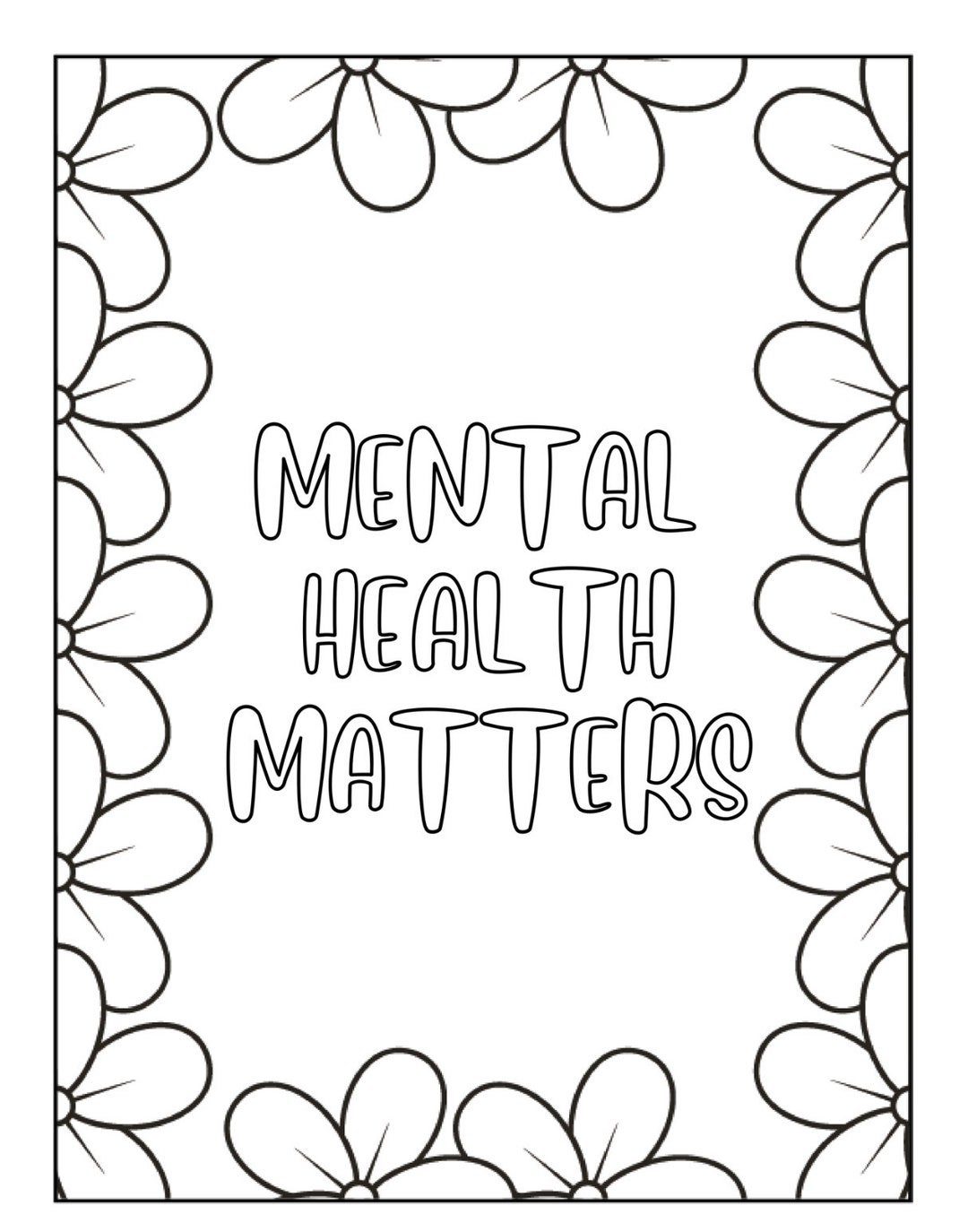 Mental Health Matters Adult Coloring Book: 50 Pages of Positivity to  Relieve Anxiety and Subside Depression by Doc by KC