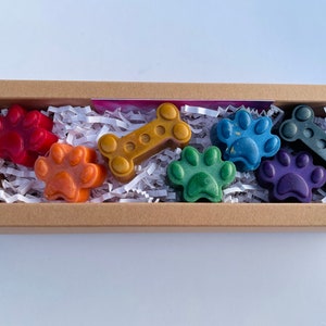 Dog Bone Crayon Set Set of 6 Dog Bone Shaped Crayons Made From 100% Crayola  Crayons Gift Set 