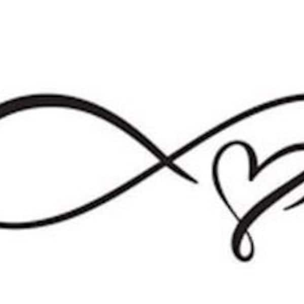 infinity with heart SVG cut file