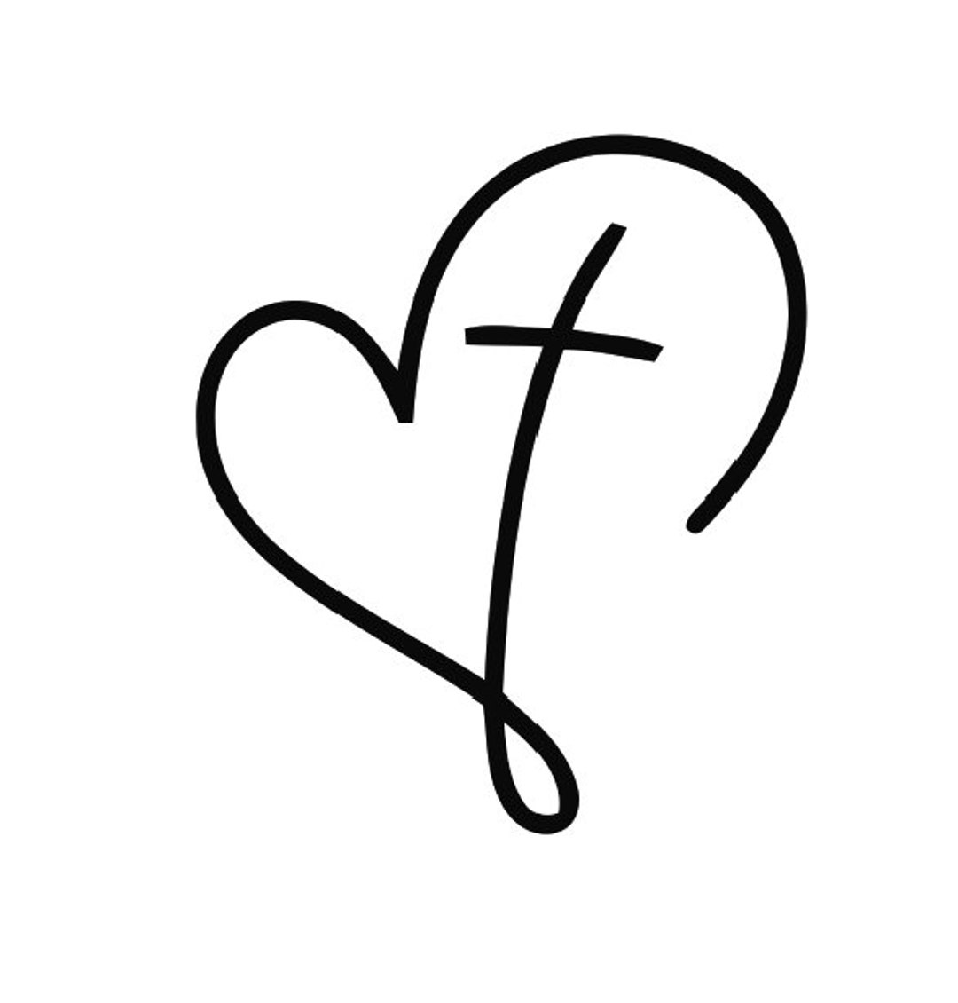 Simple heart with cross svg cut file etsy