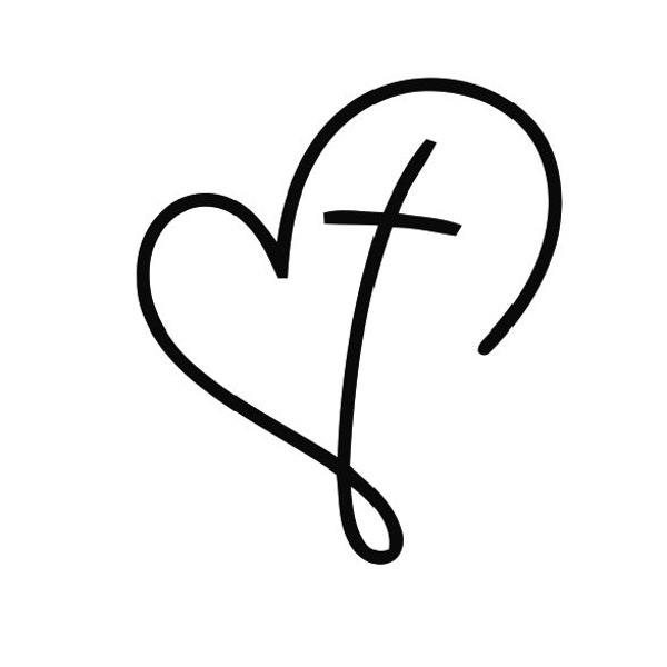 Simple Heart with Cross SVG cut file