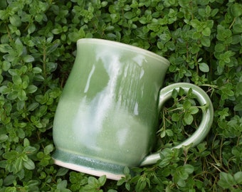 Verdant Whisper: Handmade Sage Green Ceramic Mug (12 oz)