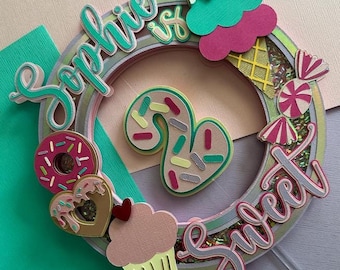 Two Sweet Shaker Cake Topper | Donut & Ice Cream Party Decor