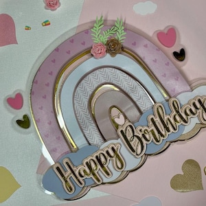 Rainbow Cake Topper | First Birthday | Rainbow Baby
