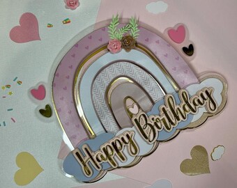 Rainbow Cake Topper | First Birthday | Rainbow Baby
