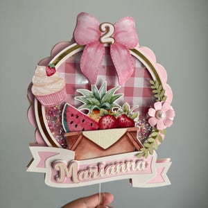 Picnic Cake Topper: Shaker Birthday Decor.