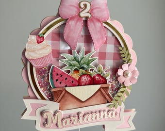 Picnic Cake Topper: Shaker Birthday Decor.