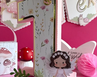 Fairy 1st Birthday Number | Floral 3D Decoration