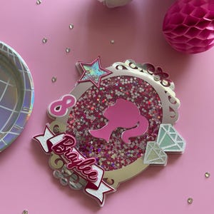 Pink Barb Cake Topper: Shaker Doll Birthday Party Decor