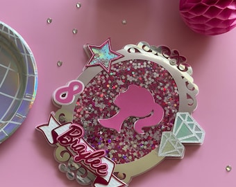 Pink Barb Cake Topper: Shaker Doll Birthday Party Decor