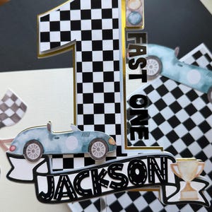 Race Car Cake Topper | Fast one Birthday Party | 1st Birthday | two fast birthday
