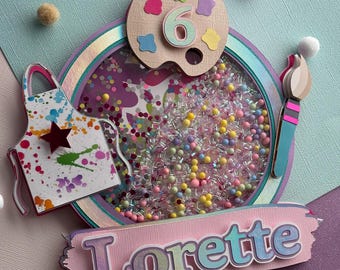 Paint Party Shaker Cake Topper.