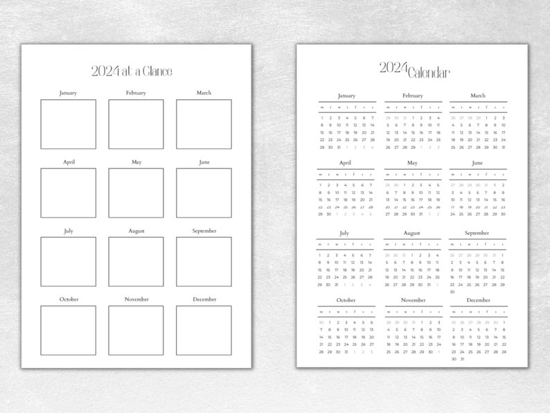 2024 Planner, DATED 2024 Printable Planner, Daily, Weekly Horizontal