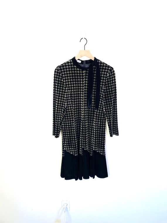 Vintage Velvet Houndstooth Dress