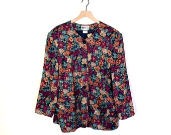 Vintage Plus Size Friendly Floral Blazer