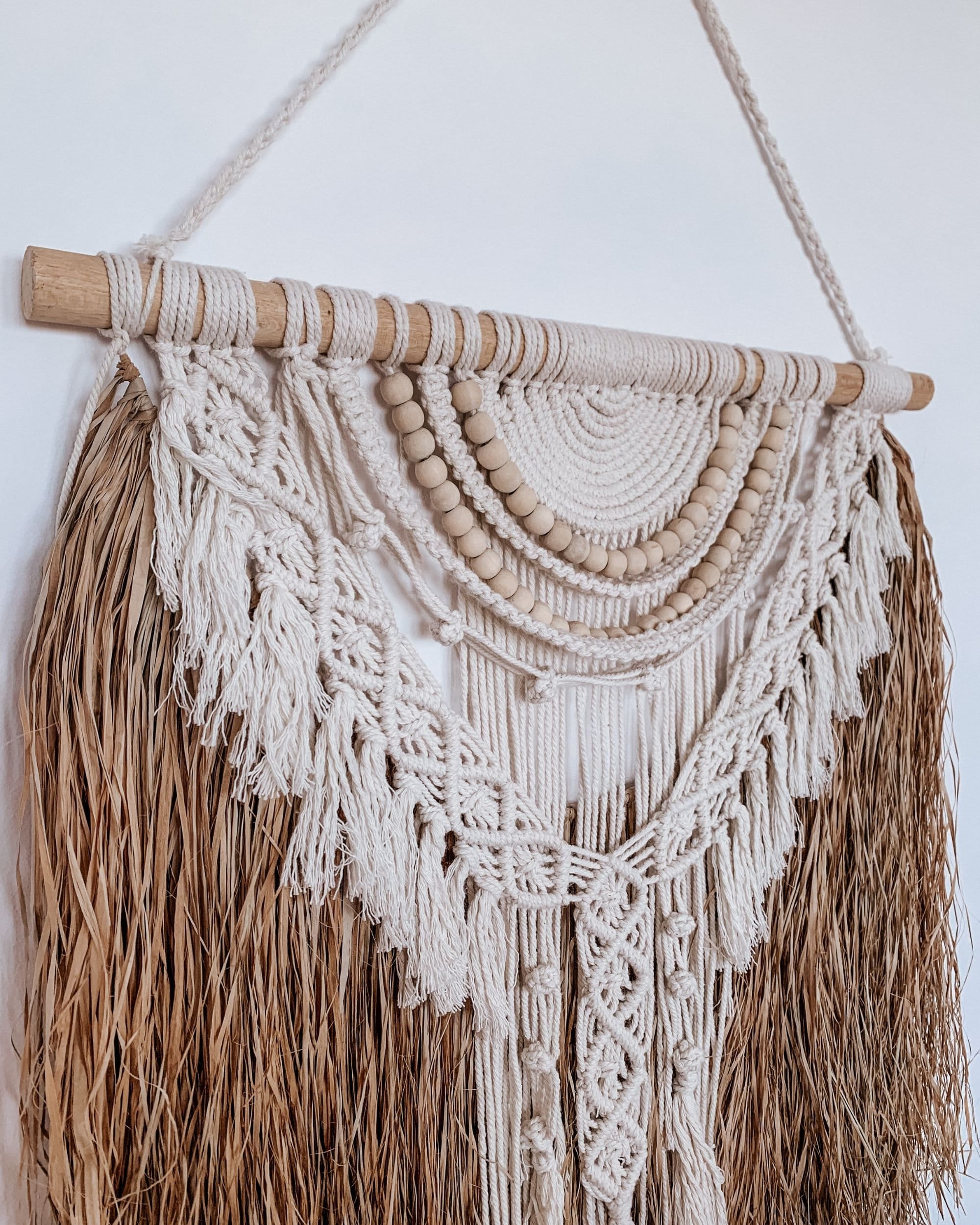 Boho Chic Macrame Wall Hanging: Raffia Bohemian Tapestry - Etsy