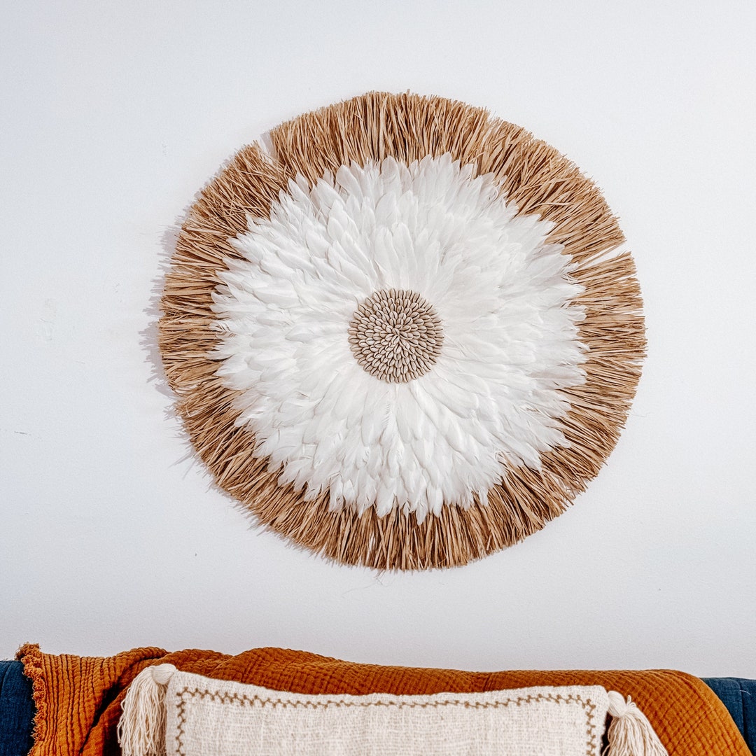 Bohemian Raffia Home Accent Bali Wall Hanging Unique Round Raffia Wall ...