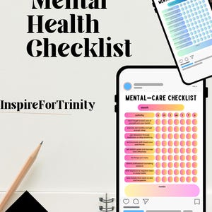 Mental Health Checklist , Self Care Routine, Digital Printable, Self Care Planner Checklist for Mental and Wellness