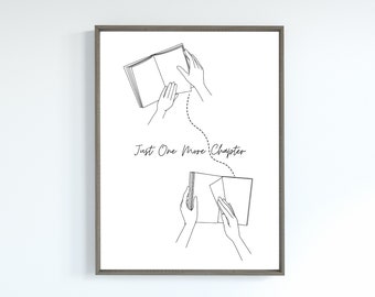 Book Lover Line Art Print: Just One More Chapter (Digital Download)