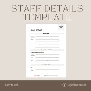 Staff Details Template