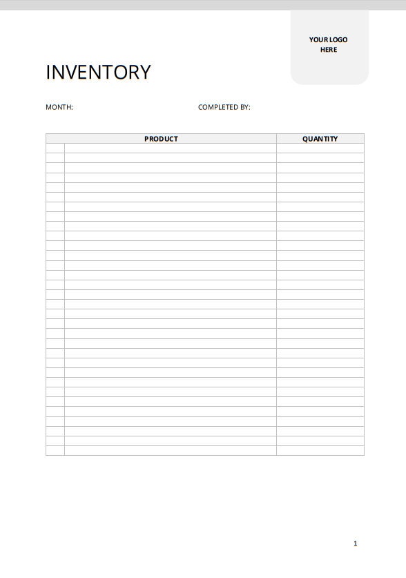 Simple & Editable Product Inventory List Template - MS Word - Etsy