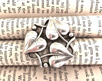 Art Nouveau Sterling Silver Brooch – Vintage Vine Motif, Dinkelsbuhl 935