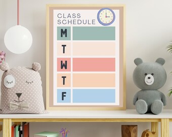 Pastel and Neutral Classroom Wall Art | Classroom Poster | Class Schedule Printable | 8.5x11