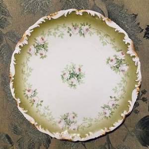 Tressemann Vogt Limoges - T&V Frankreich Deponie - Grüne Florale Platte