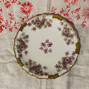 B & H Limoges - Purple Floral Plate