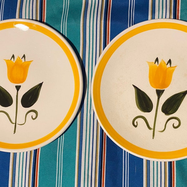 Stangl Pottery Yellow Tulip - 2 Salad Plates