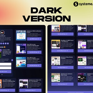 Systeme.io link-in-bio template - Dark & Light Version Mockup 2