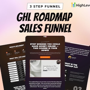 GoHighLevel DFY Roadmap Sales Funnel | 3-Step Funnel to Sell Digital Courses & Offers
