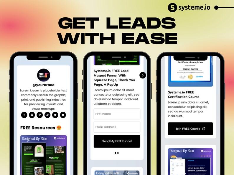 Systeme.io link-in-bio template - Dark & Light Version Mockup 6