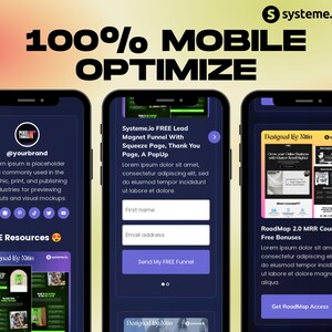 Systeme.io link-in-bio template - Dark & Light Version Mockup 4