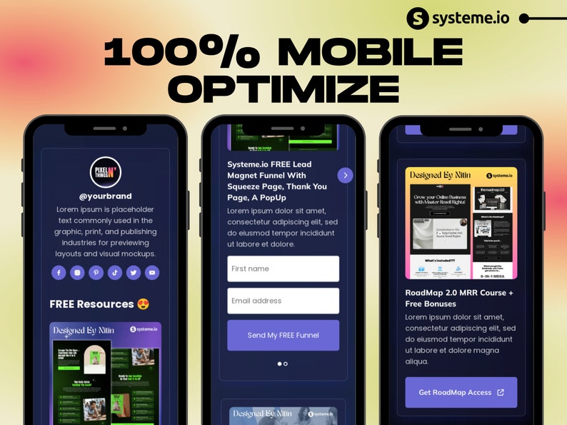 Systeme.io link-in-bio template - Dark & Light Version Mockup 4