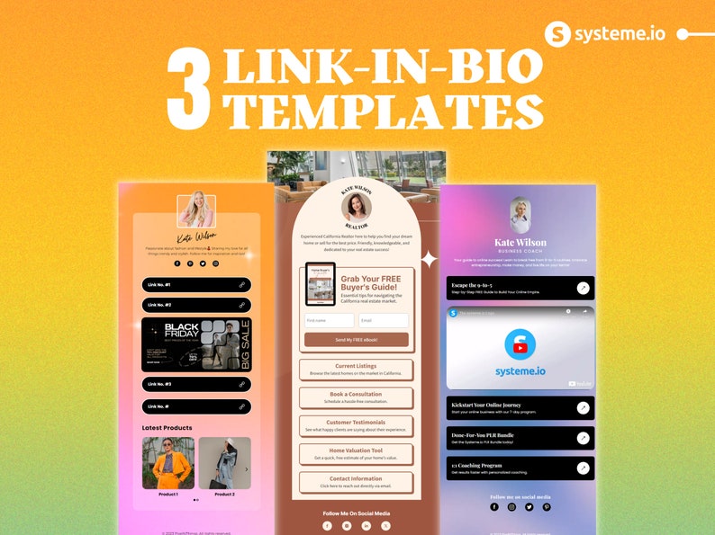 Systeme.Io Link-in-bio Templates Mockup 1