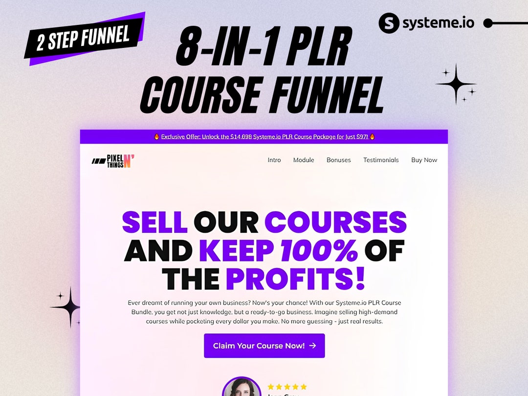 System.io Plr Bundle Systeme.io 8-in-1 PLR Course Sales Funnel in Light Version | Including ...