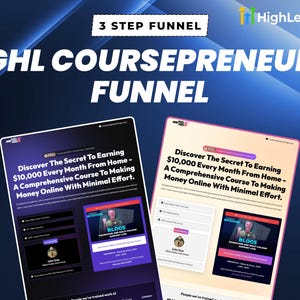 GoHighLevel Coursepreneur Done-For-You Sales Funnel: Done-For-You 3-Step GHL Template