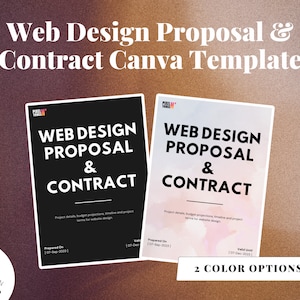 Web Design Proposal Template: Customizable Canva Contract (26 Pages) - DFY Template