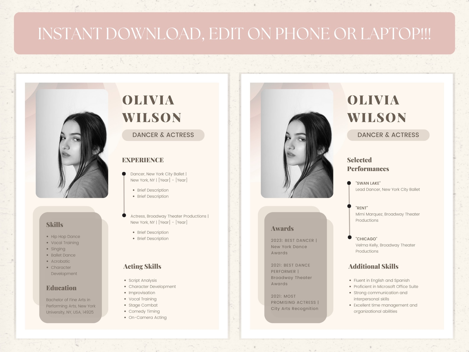 Dance Audition Resume Template - Il 1588xN.5073520087 T769