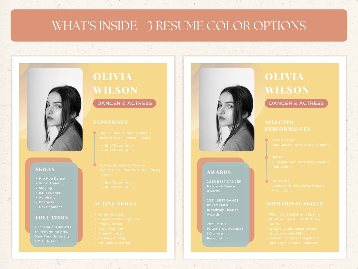 Dance Audition Resume Template - Il 1140xN.5025295708 Qsop