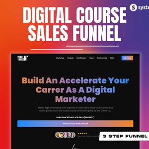 Systeme.io Digital Course Sales Funnel | Done-For-You Template