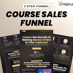 GoHighLevel Course Sales Funnel | Agency Level System | GHL Done For You Sales Page | High Converting | Dark & Light Theme