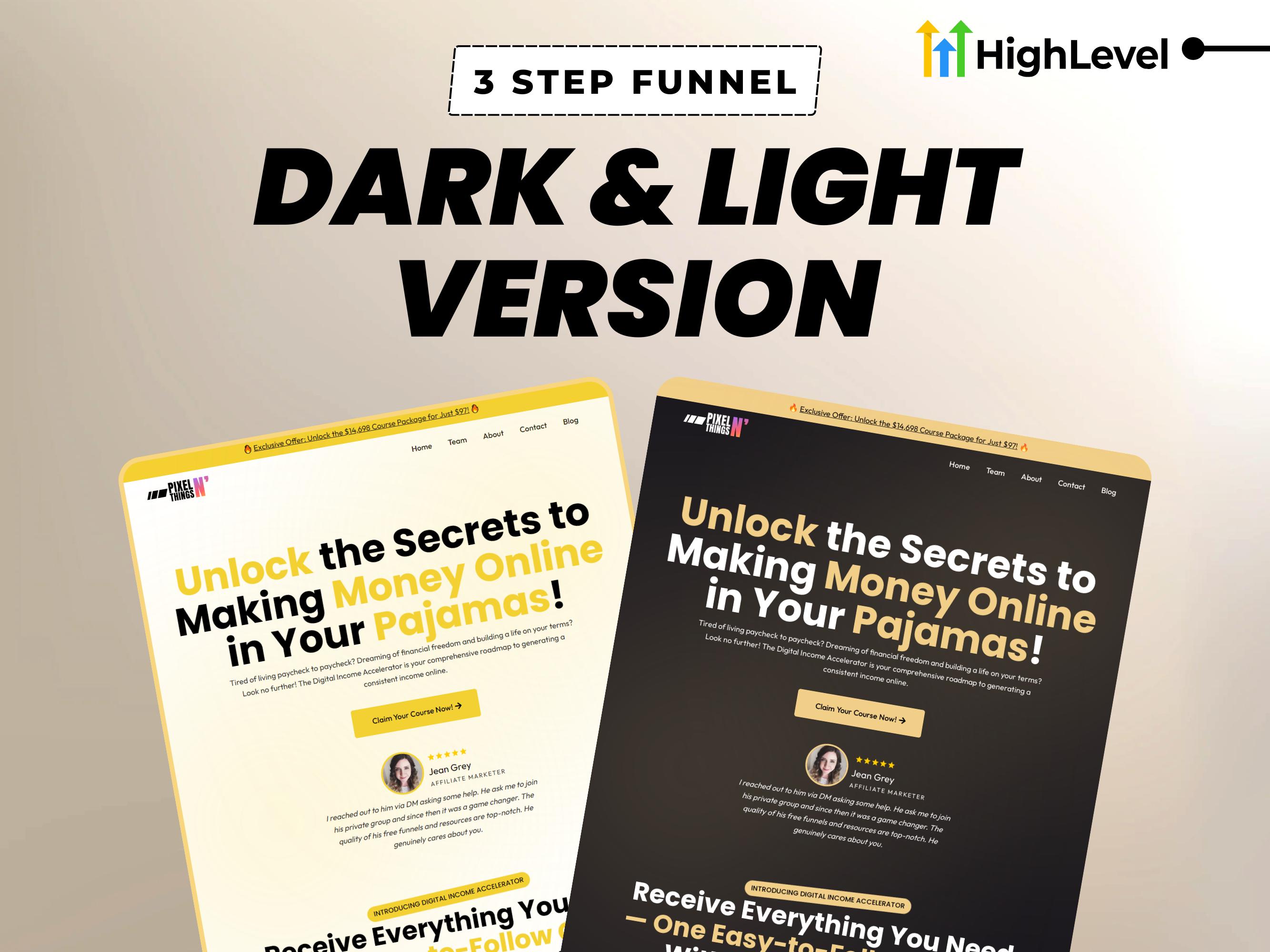 Gohighlevel Course Sales Funnel (3-step) | DFY GHL Funnel to Sell ...